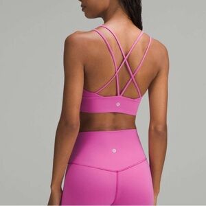 Lululemon Nulu Strappy V-Neck Yoga Bra *Light Support, A/B Cup Pow Pink Tone 2